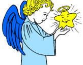 Desenho Anjo e estrela pintado por carlos henriue