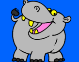 Desenho Hipopótamo pintado por Sara Filipa