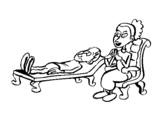 Desenho Psicóloga e paciente pintado por zezito e monica