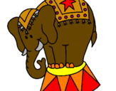 Desenho Elefante a actuar pintado por ADELIO