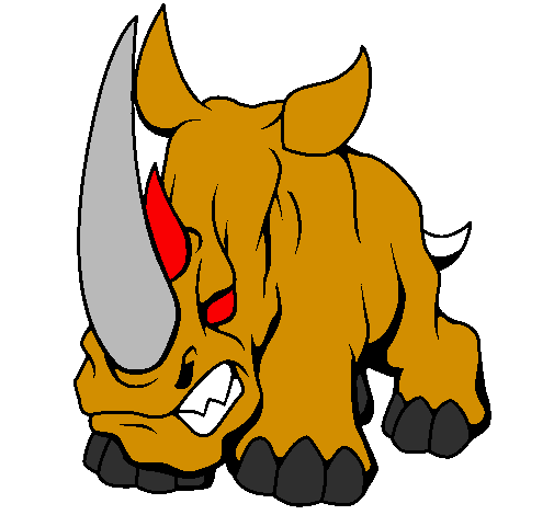 Desenho Rinoceronte II pintado por cavera