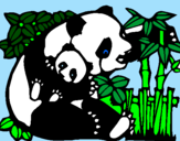 Desenho Mamã panda pintado por ribas