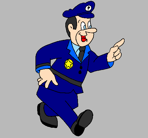 Desenho Polícia contente pintado por POLICIAL
