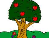Desenho Macieira  pintado por árvore