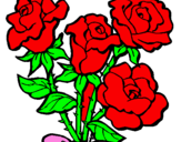 Desenho Ramo de rosas pintado por isabelli