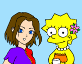 Desenho Sakura e Lisa pintado por maria eduarda