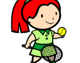 Desenho Rapariga tenista pintado por tenis mare