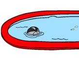 Desenho Bola na piscina pintado por carlos henriue
