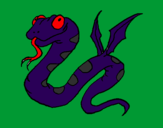 Desenho Serpente com asas pintado por papai45