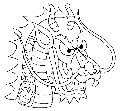 Desenho Cabeça de dragão pintado por Dragão