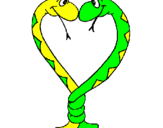 Desenho Serpentes apaixonadas pintado por samuel