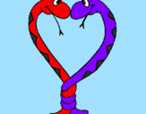 Desenho Serpentes apaixonadas pintado por jean
