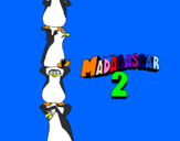 Desenho Madagascar 2 Pingüinos pintado por gata