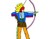 Desenho Índio com arco pintado por Arthur