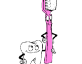 Desenho Dentes e escova de dentes pintado por isabelli