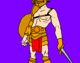 Desenho Gladiador pintado por heitor