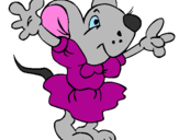 Desenho Rata com vestido pintado por A  rata  Dada Lilian
