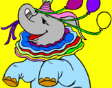 Desenho Elefante com 3 balões pintado por mika