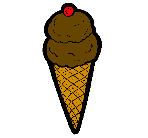 Desenho Cone de gelado pintado por picolé