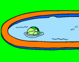 Desenho Bola na piscina pintado por mingal