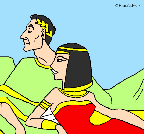 Desenho César e Cleopatra pintado por paloma