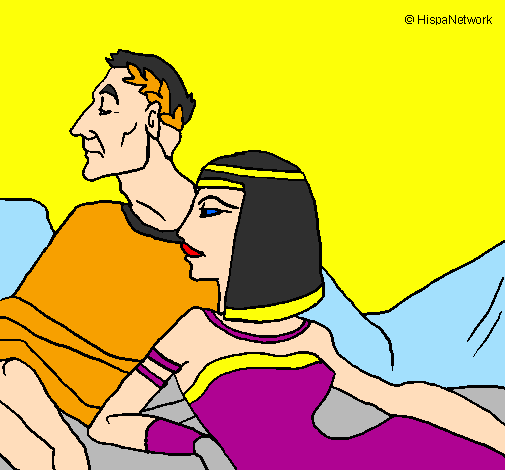 Desenho César e Cleopatra pintado por gustavo