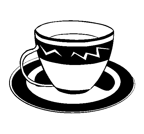 Desenho Taça de café pintado por café