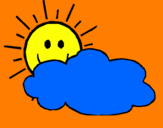 Desenho Sol e nuvem pintado por tjuu8bbyoukjjtjujbbghgttg