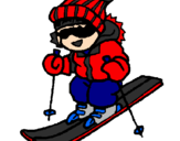 Desenho Menino a esquiar pintado por vitor