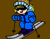 Desenho Menino a esquiar pintado por diogo silva 4ano