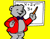 Desenho Professor urso pintado por ademar