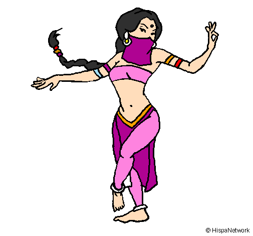 Desenho Princesa mora a dançar pintado por indiana