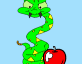 Desenho Serpente e maçã pintado por murilo