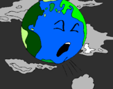 Desenho Terra doente pintado por evelyn maia