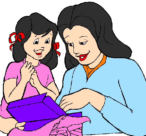 Desenho Mãe e filha pintado por gygygyg