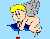 Desenho Cupido pintado por bibia