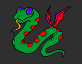 Desenho Serpente com asas pintado por mamatatata