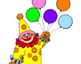 Desenho Palhaço com balões pintado por palhacinho ZEzinho