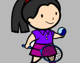Desenho Rapariga tenista pintado por evelyn maia