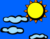 Desenho Sol e nuvens 2 pintado por laudy