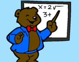 Desenho Professor urso pintado por adenilda
