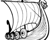 Desenho Barco viking pintado por Barco Kinking
