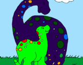 Desenho Dinossauros pintado por apatossauro kaiky