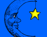 Desenho Lua e estrela pintado por jose  