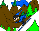 Desenho Esquiador pintado por guilherme bargui