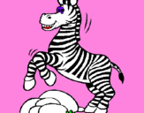 Desenho Zebra a saltar pedras pintado por Sofia