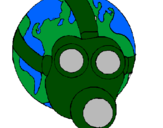 Desenho Terra com máscara de gás pintado por lucas 5 b