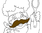 Desenho Chefe com bigode pintado por THIAGO