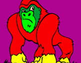 Desenho Gorila pintado por gracioso