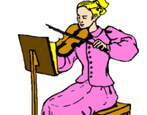 Desenho Dama violinista pintado por pooh